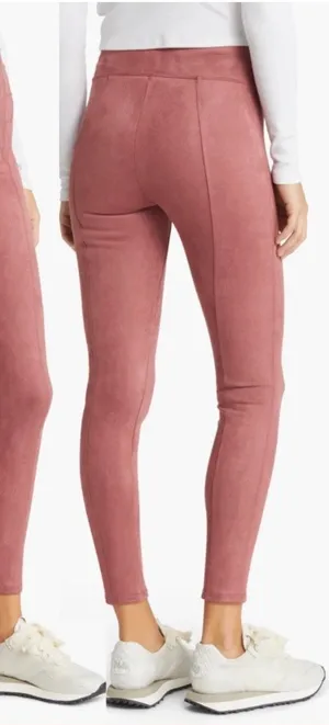 Spanx Faux-Suede Soft Leggings in Rich Rose Pink Size XL thumbnail 1