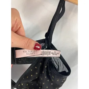 victorias secret gold polka dot bralette M thumbnail 2
