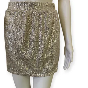 love on a hanger Sparkling Gold Sequin Mini Skirt thumbnail 5