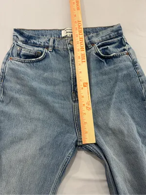 Reformation Jeans Wilder High Rise Wide‎ Leg Jeans Distressed Knees Size 28 thumbnail 6