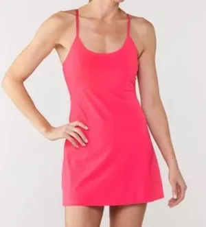 Outdoor Voices XL The Exercise Dress Coral Red Padded Bra Tennis Athleisure thumbnail 1