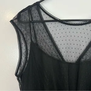 NWT Maggy London Black Mesh Illusion Sleeveless Dress Size 14 thumbnail 3