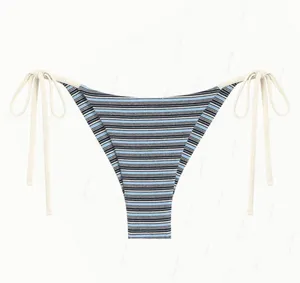 Janexswim Blue Ribbed Knit Striped Tankini Set thumbnail 5