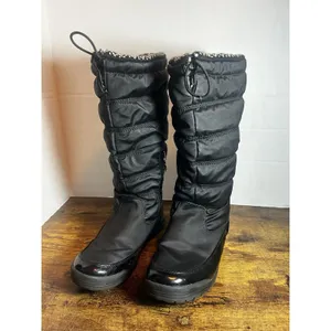 Totes Caroline 2 Women’s Size 10 M Black Quilted Tall Winter Snow Boots Faux Fur thumbnail 2
