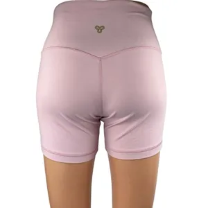 Aritzia Golden Pink High Waisted Yoga Workout Running Athletic Biker Shorts Sz 8 thumbnail 3