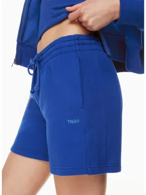 Aritzia TNA Cozy Fleece Boyfriend Mid-Thigh Shorts Blue XS #94293 thumbnail 2