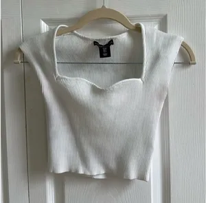 Sincerely Jules White Ribbed Crop Top thumbnail 1