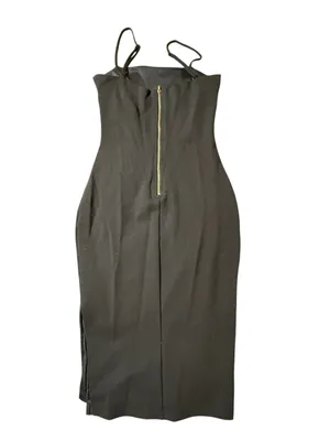 Lulus All This Appeal Black Bodycon Midi Dress Small Wedding Guest Cocktail thumbnail 3