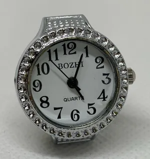 Silver tone Finger Ring Watch Round Quartz watch 22mm quartz adjustable running thumbnail 1