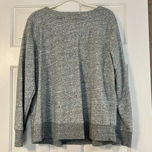 Old Navy Gray Lace Up Sweatshirt Large thumbnail 3