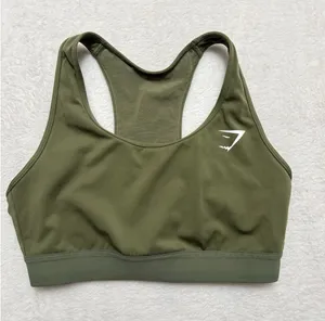 Gymshark Women's Green Vital Seamless V Neck Sports Bra Size Small thumbnail 1