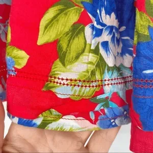 Y2K Abercrombie & Fitch Floral Mini Skirt‎ Navy Pink Size S thumbnail 4