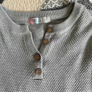 Free People Light Gray Knit Henley Sweater Set thumbnail 2
