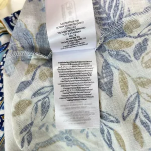 NWOT Farm Rio Linen Blend Floral Print Romper Blue Size S thumbnail 11