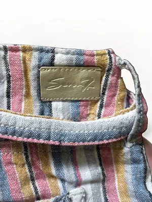 Seven7 For all Mankind Pastel Striped Pull-On Linen Blend Cropped Trousers Sz 14 thumbnail 5