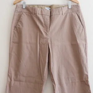 J.Crew Chino Pants Womens 14S Tan Brown Straight Leg‎ Stretch Cotton Style 22861 thumbnail 1