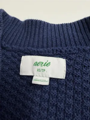 Aerie knit cardigan 100% cotton xs letterman college academia preppy letter A thumbnail 7