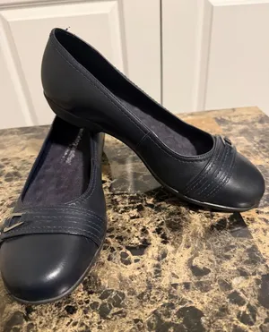 Walking Cradles Navy Blue Leather Buckle Detail Ballet‎ Flats 9.5W thumbnail 1