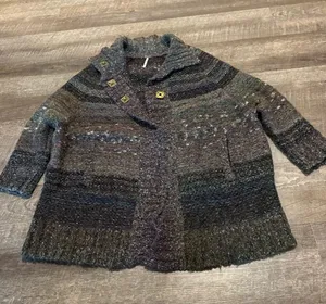 Free People Starlight Shadow Poncho Cardigan Sweater thumbnail 1