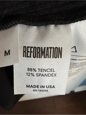REFORMATION Black Ribbed Dress - Women's M thumbnail 3