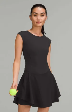 Lululemon Everlux Mesh-Back tennis dress black pickleball activewear XS thumbnail 1