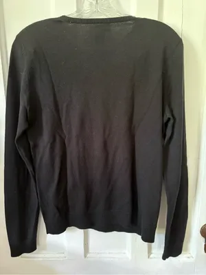 Lauren Ralph Lauren Women’s Black Wool/Cotton Crewneck Sweater thumbnail 4