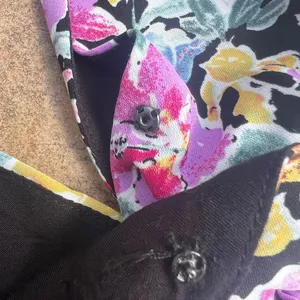 Floret Studios Floral Romper, Size XL, Smocked, Purple Yellow Black, Shorts thumbnail 8