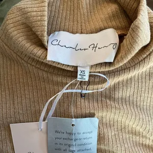 Charles Henry Ribbed Sweater Dress Turtleneck Side Slit Mocha NWT Size XS thumbnail 4