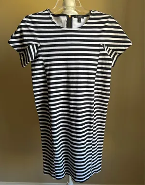 J. Crew Black & White Stripe Dress thumbnail 1