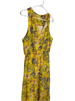 🌼 Maeve Floral Sleeveless Tiered Maxi Dress Yellow Size 12 🌼 thumbnail 3