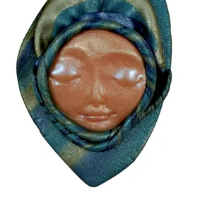 RARE Polymer Abstract Sleeping Face Brooch Pin SIGNED Art Nouveau Modernist thumbnail 7