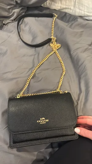 NWT coach black crossbody with chain thumbnail 1