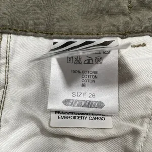 Off White Shorts Womens 26 Green Flower Embroidery Cargo Streetwear Military thumbnail 4