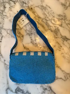 NWT Sol and Mer Hand Beaded Lobster Shoulder Bag Coastal Beach Nautical Purse thumbnail 5
