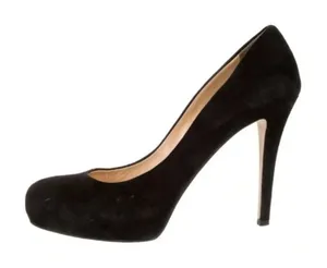 Kate Spade New York Suede Round Toe Pumps in Black thumbnail 1
