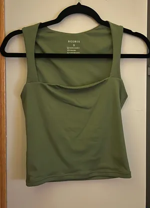Olive green tank top thumbnail 1