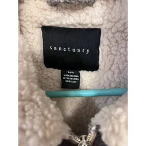 Sanctuary Brown Cream Buffalo Plaid Sherpa Vest thumbnail 6