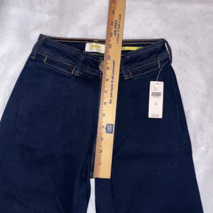 Maeve Anthropologie the Ettie High Rise Wide Leg Cropped Raw Hem Jeans Dark Wash thumbnail 5