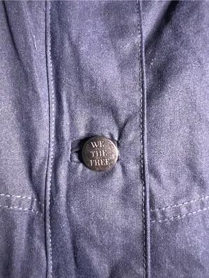 Free People Cori Waxed Cotton Jacket in Blue. Size Small. NWOT thumbnail 12