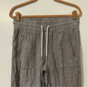 Athleta Cabo Wide Leg Linen Pants Blue Gray Chambray Women’s Coastal Grandma thumbnail 5