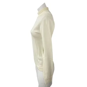NEW J.Crew Women's Cream Wool Long Sleeve Turtleneck Knit Sweater Top Size S thumbnail 3