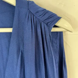Free People Small Tank Top Pleated Back Boho V-Neck Oversized Royal Blue thumbnail 7