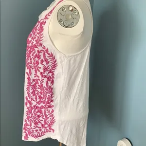 Lucky Brand White & Purple Embroidered Tank Small thumbnail 4