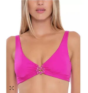 Trina Turk Atlas Buckle Bikini Top NEW in Pink Size 6 thumbnail 2