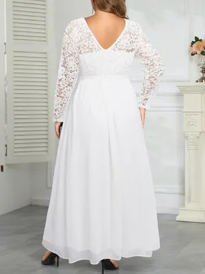 Talisea Wedding Plus Size 14W Formal Bridal Long Sleeve Lace Chiffon Maxi Dress thumbnail 15