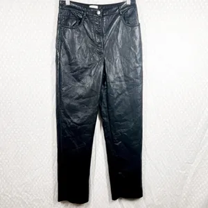 Aritzia Wilfred Black Faux Leather Melina‎ Straight Leg Pants thumbnail 2