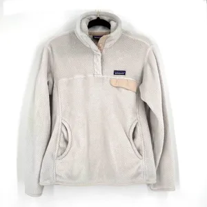 PATAGONIA Women's‎ Re-Tool Snap-T Fleece Pullover white medium cozy soft jacket thumbnail 3