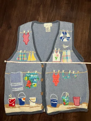 Vintage Mandal Bay Coastal Knit Vest Size XL thumbnail 3