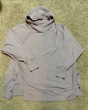 aerie Snap-Side Hoodie in Dusty Mauve thumbnail 1