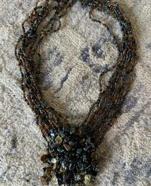 Chic Multistrand Beaded Necklace With a Mix of Stones and Beads thumbnail 1